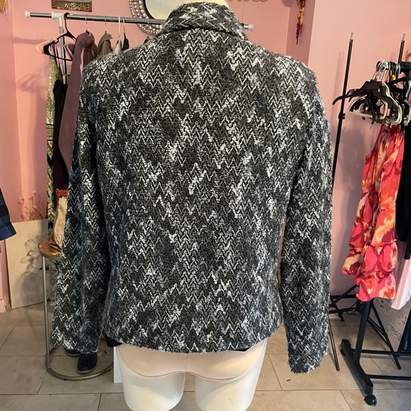 Dress Barn Women’s Tweed Blue Button Up Blazer - Picture 6 of 10